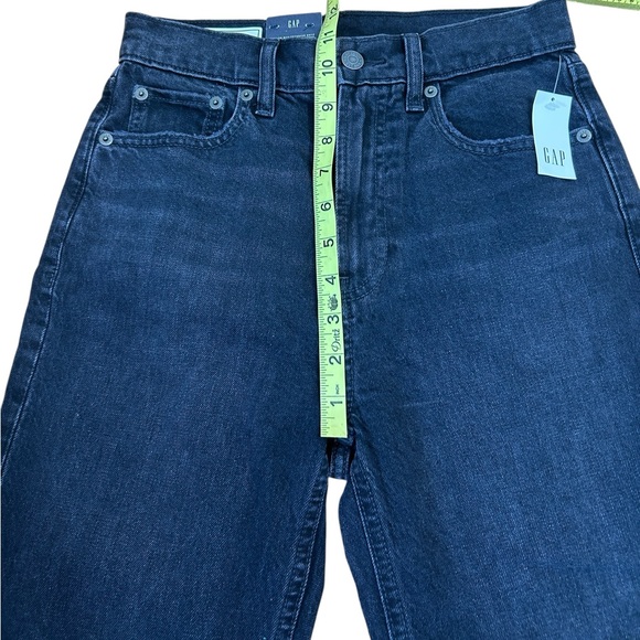 GAP NWT Black Cheeky Straight Leg High Waist Denim Jeans size 26P, 26 petite - Picture 8 of 9